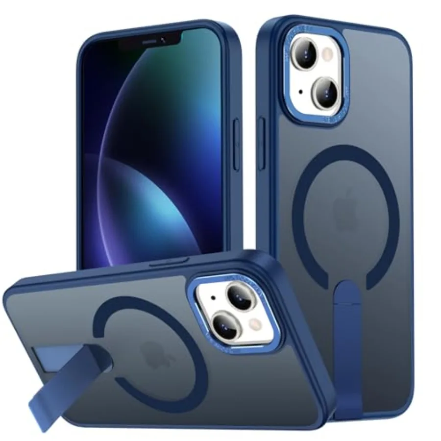 

for iPhone 14 Case with Kickstand, Compatible with MagSafe, [Invisible Stand] Anti-Slip Shockproof Military-Grade Protection, M