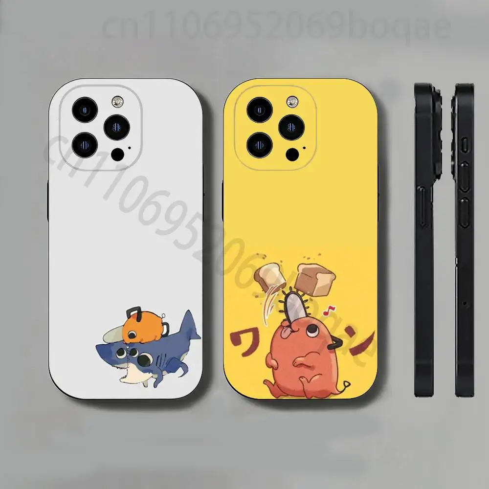 

Cute P-Pochita C-Chainsaw Man Slim Back Phone Case for iPhone 17,16,15,14,13,12,11 Pro,Max,Plus,X,XS,XR,SE,Mini Protective Cover
