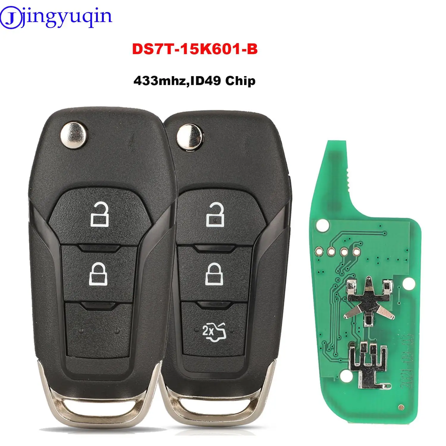 jingyuqin Car Remote Control Key For Ford Escort Fusion 2013-2016 ID49Chip 433Mhz FCCID N5F-A08TAA Auto Smart DS7T-15K601-B