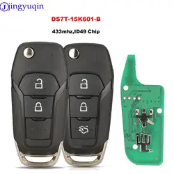 jingyuqin Car Remote Control Key For Ford Escort Fusion 2013-2016 ID49Chip 433Mhz FCCID N5F-A08TAA Auto Smart DS7T-15K601-B