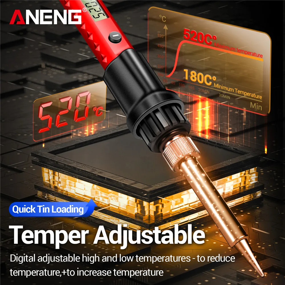 ANENG SL105 Soldering Iron kit 60W Fast Welding Equipment 110V/220V Rework Station Heat Pencil Tip Professional Repair Tool