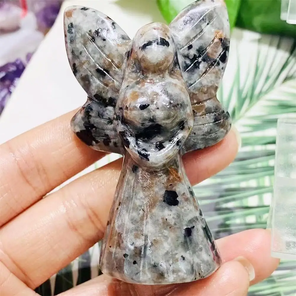 Natural Yooperlite Butterfly Fairy Carvings Reiki Aesthetic Decorations Home Office Christmas Gift 1PCS