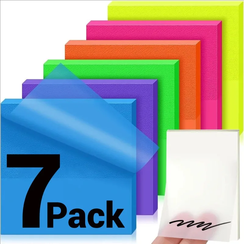 7/5/1 Pack Diaphanous Posted It Memo Pad PET Waterproof Sticky Note Pads Transparent Bookmark Marker Stickers School Stationery