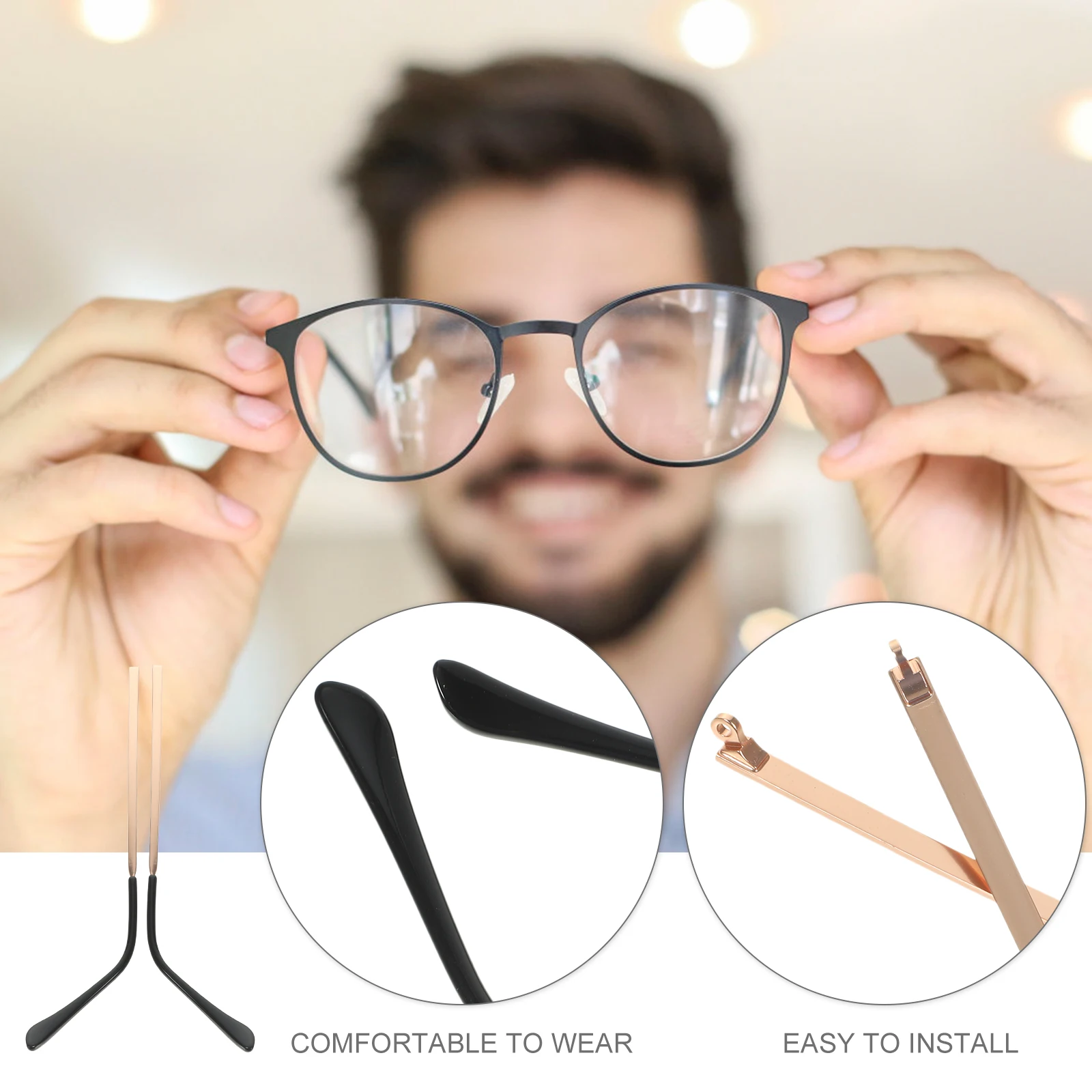 

Metal Glasses Arm Replacement Eyeglasses Repair Kit Universal Sunglasses Replacement Temple Accessories