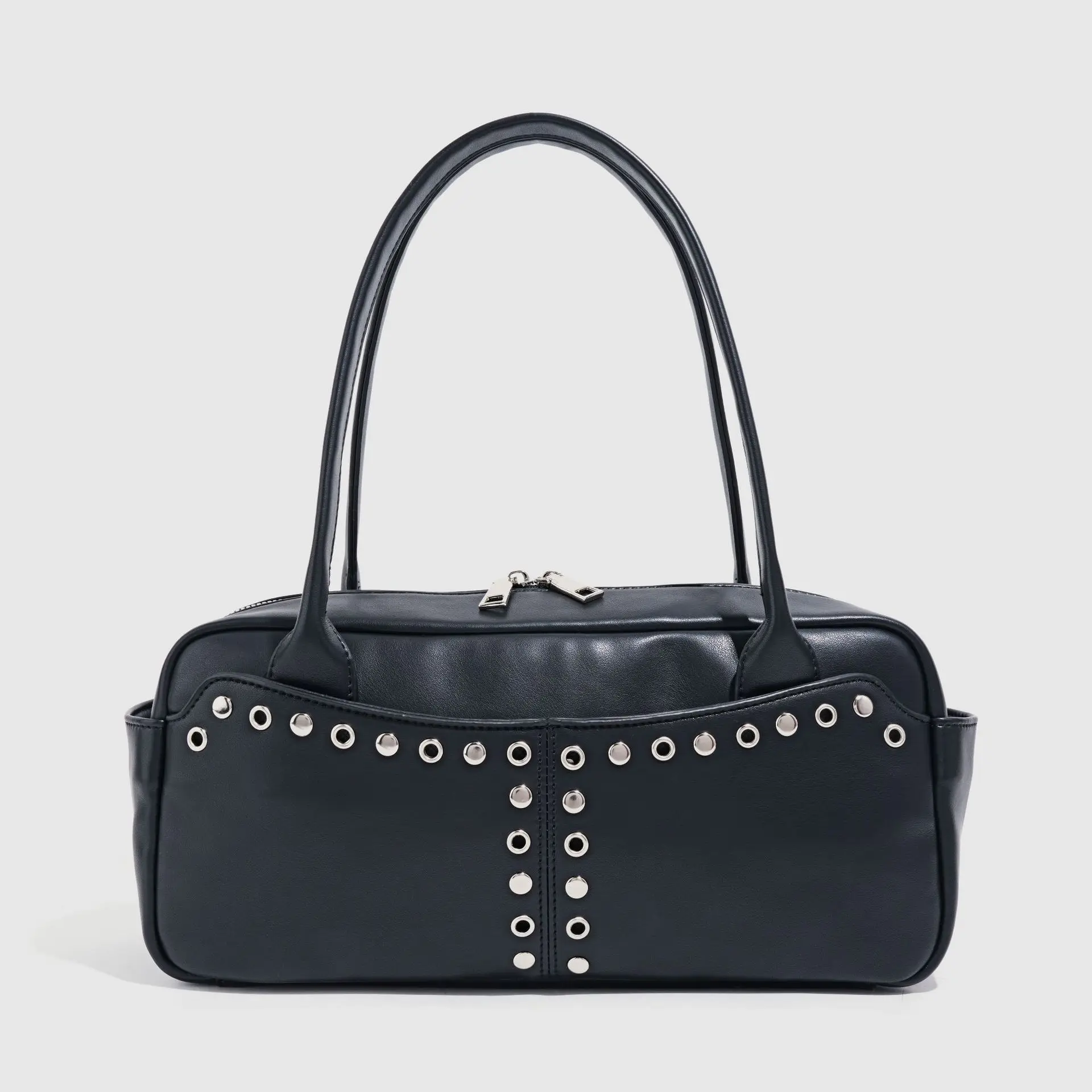 

New Vintage Studded Hollow-out Punk-style Soft Leather Handbag For Women Fashionable Retro Handbag
