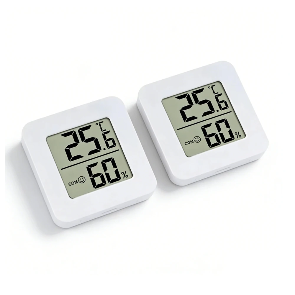 Weißes / Rundes Digitales LCD-Thermometer für Auto, Innenräume, Zigarren- und Weinschränke, Digitales Temperatur- und Feuchtigkeitsmessgerät, Haustier-Acrylbox – Detail 11