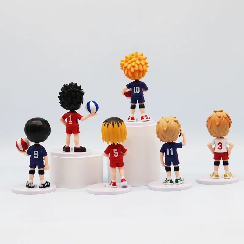 Haikyuu-Figurines de Dessin Animé Japonais, 9.5cm, 6 Pièces/Ensemble, Décoration de Voiture