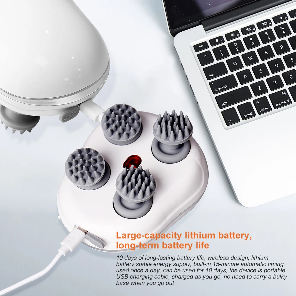 전기 두피 마사지기 미니 무선 마사지기 두통 완화 헤드 마사지 도구 전신 마사지 편안한 휴식