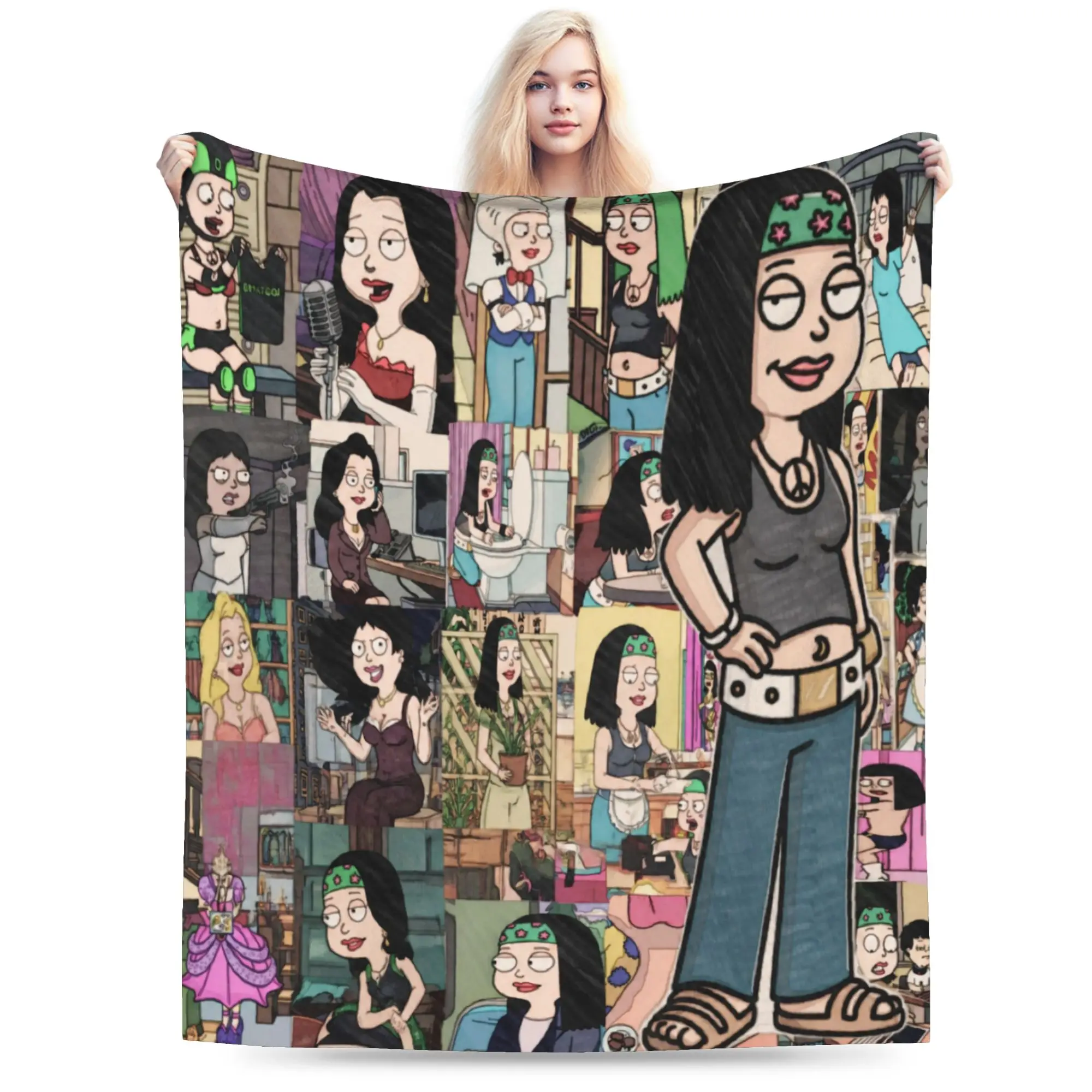 Americans Dads cartoon Stuff Blanket Soft Coral Fleece Plush  Throw Blankets Cozy Bedspreads