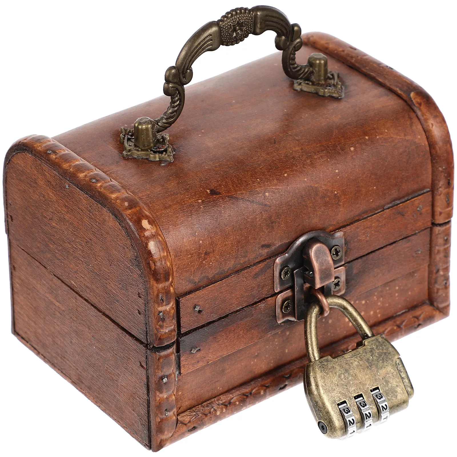 

Деревянная винтажная шкатулка для украшений, органайзер большой вместимости для хранения мелочей, декоративный контейнер для спальни и ванной комнаты