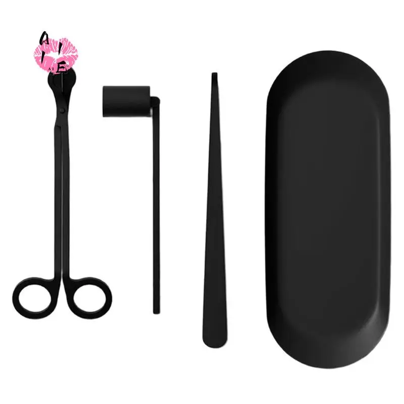 A11E-Candle Care Kit With Wick Trimmer, Hook And Snuffer, 4-Piece Set Luxury Candle Maintenance Kit