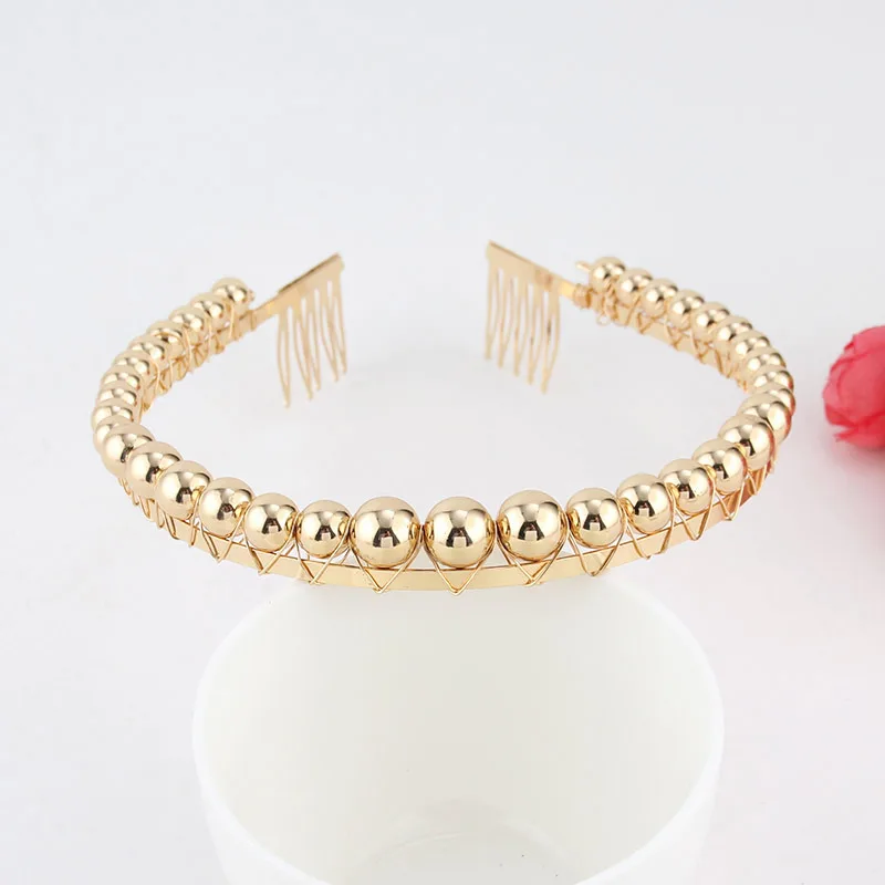 10pcs Women Girls White Pearl Headbands Gold Hairbands Bridal Hair Hoop Wedding Hair Accessories