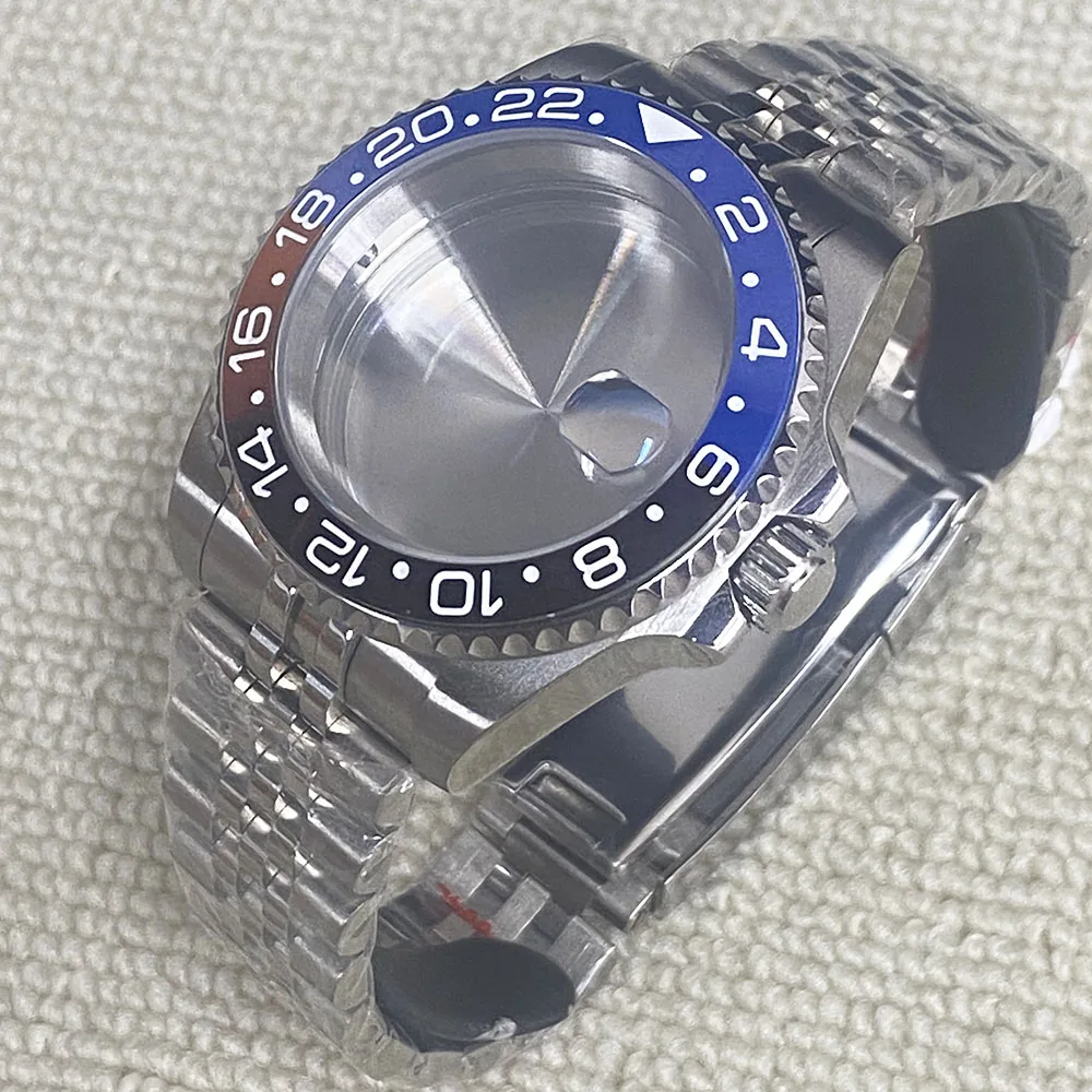 40MM Dive Case 40mm Fit 8512 3804 Movement GMT Watch Case Jubilee Bracelet Sapphire Glass Slide Buckle