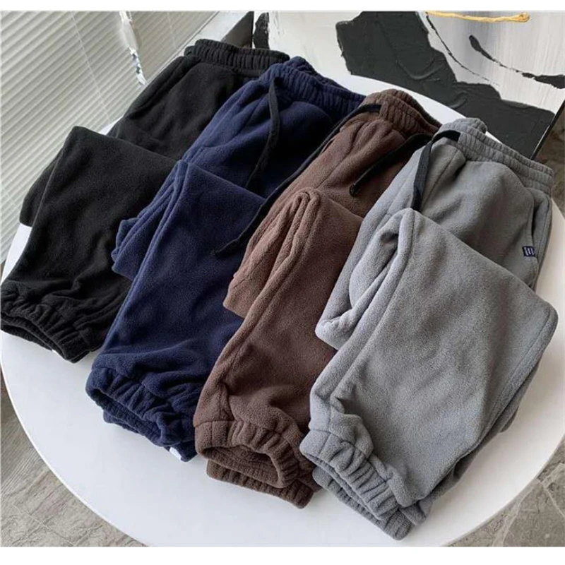 

Thicken Warm Fleece Harem Pants Men Winter Fashion Streetwear Outdoor Jogging Sweatpants Loose Pants Men's Comfort Warm Trousers