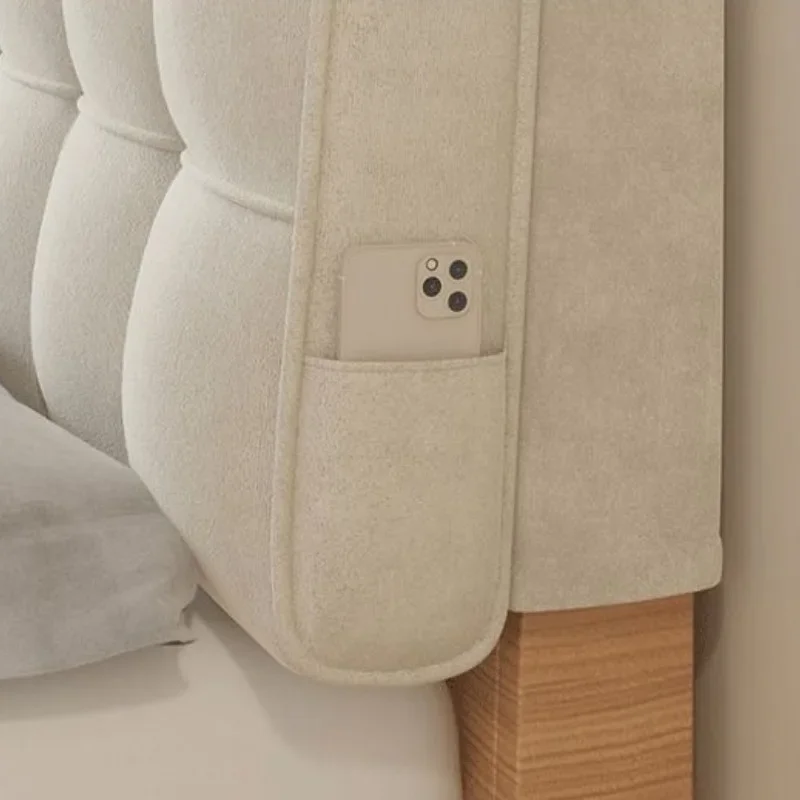 Soft Bed Head Cushion Velvet Storage Pocket Bed Backrest Cushion Comfortable Relaxing Cushions Home Bedroom Ornamental Cushions 5