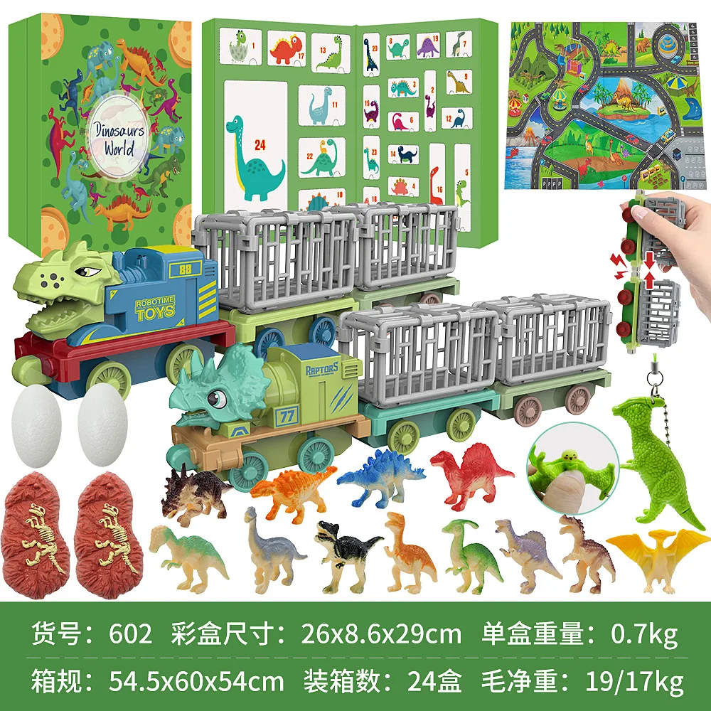 24 giorni Conto alla rovescia Scatola cieca Giocattoli per ragazzi Ragazze Dinosauro Unicorno Sirena Fermaglio per capelli fai da te Regalo di Natale Calendario dell'Avvento per bambini