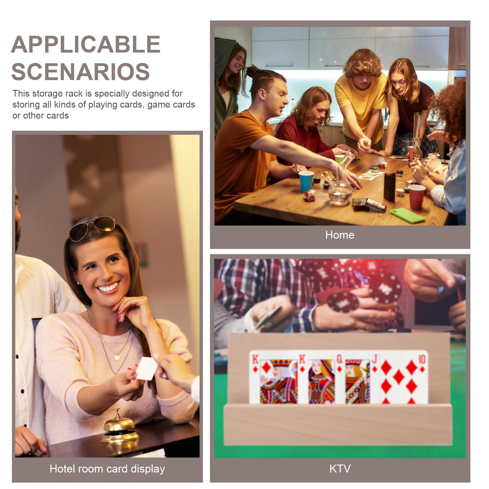 

1Pcs Wooden Base Solid Wood Calendar Holder Practical Cards Display Stand Decorative Game Card Holder for Desk