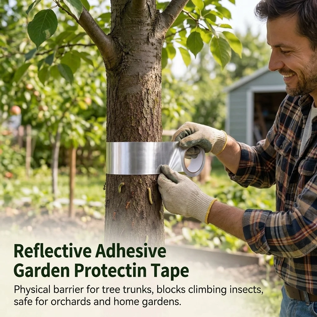 Aluminum Foil Insect Barrier Tape Reflective Tree Trunk Guard Block Strip for Garden Fruit Tree Plant Protection 2 Rolls
