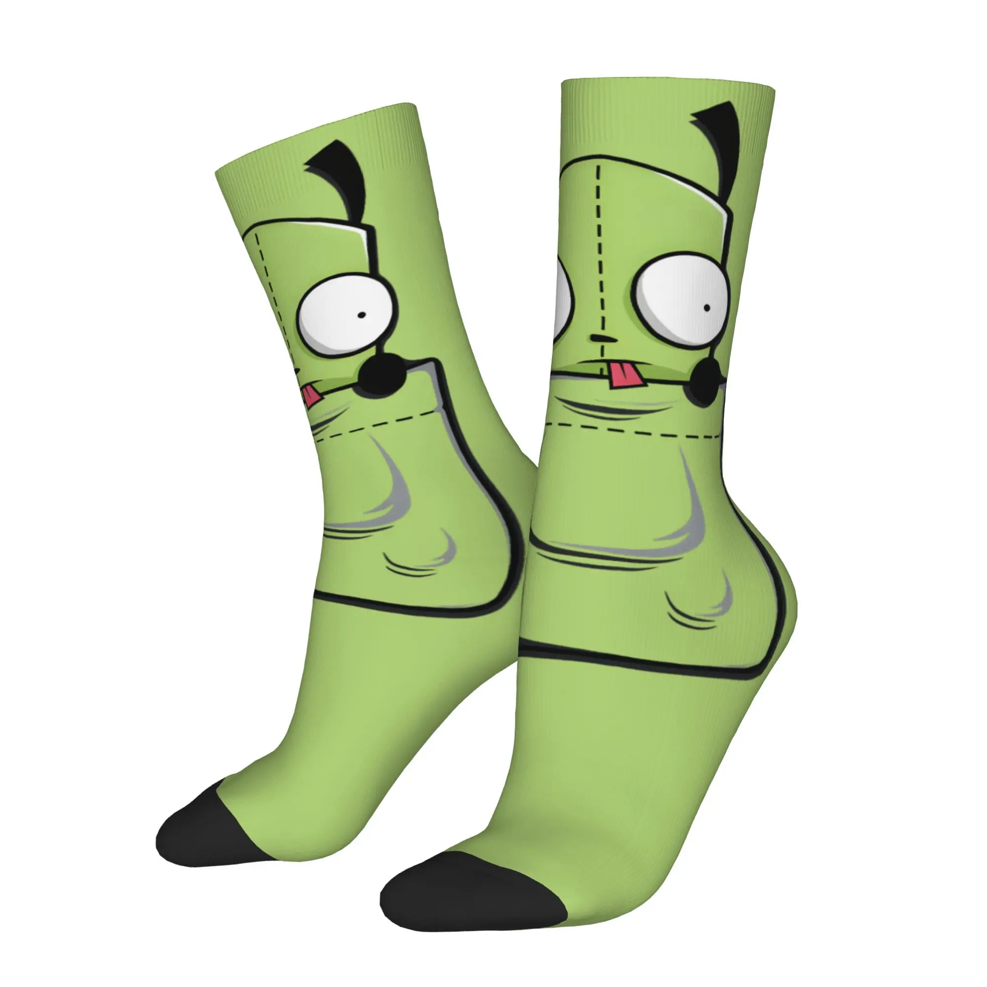 Autumn Winter Harajuku Unisex Invaders Zim Gir Socks  Breathable Middle Tube Socks