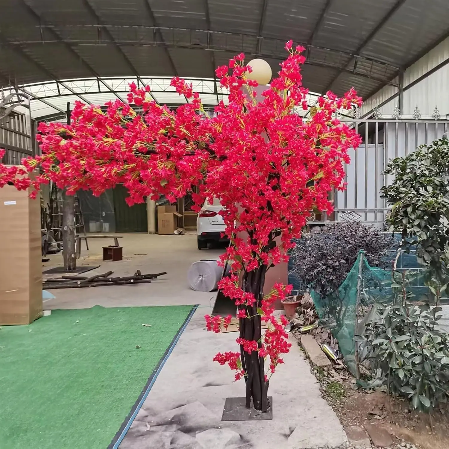 

Tall Bougainvillea Artificial Tree Faux Tree Realistic Wood with Flowers for Landscape and Venue Decoration
