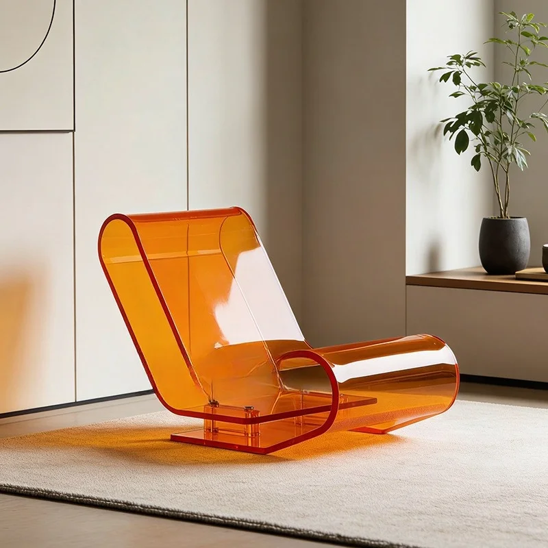 

Acrylic Single Chair Advanced Modern Simple Recliner Sofa Lazy Chair Living Room Casual and Comfortable Back Chair