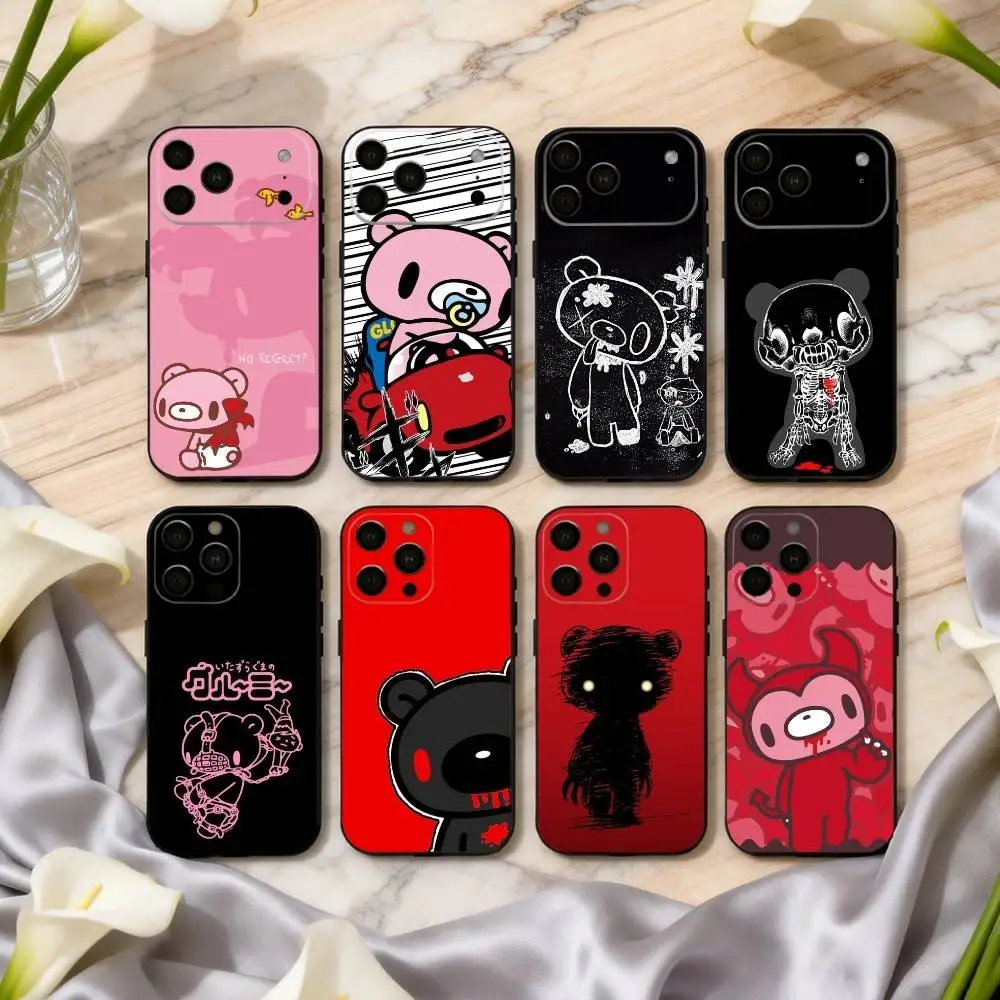 

Cartoon E-Edgy G-Gloomy B-Bear-R Phone Case For iPhone 17pro, 16,15,14,13,12,11 X XR Plus,Others Soft Black Cover