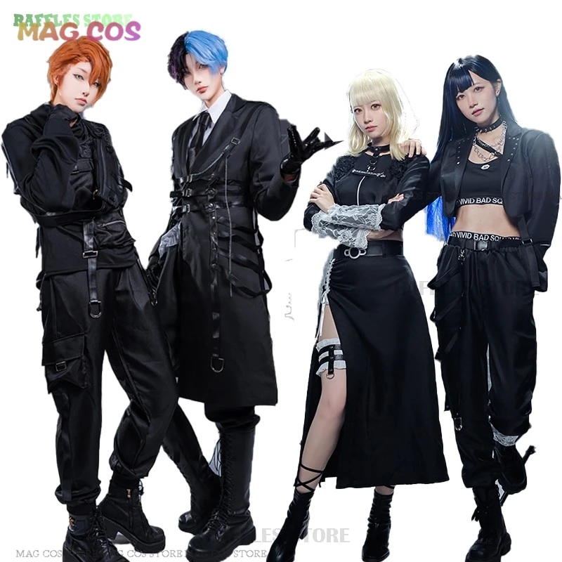 Project Sekai VBS Shinonome Akito Cosplay Shiraishi An Aoyagi Toya Cosplay Azusawa Kohane Cosplay Costume Suit All Black Suit