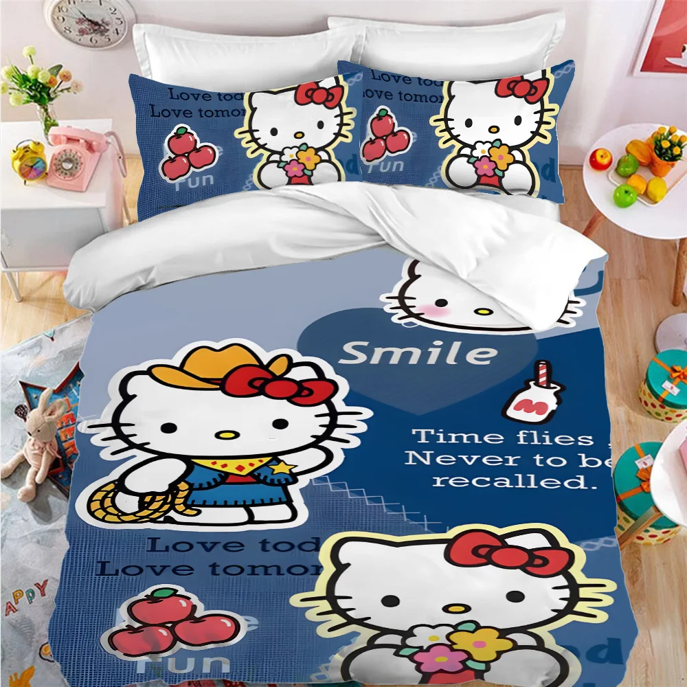 

Hello K-KittyS Duvet Cover Queen Bed Comforter Sets Christmas Decorations Twin Size Bedding Linen Set Duvets Sheets Full Double