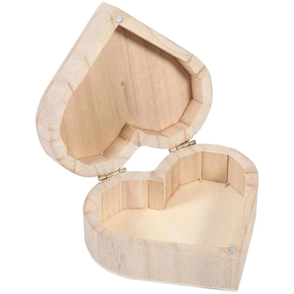 

Creative Heart Star Wood Box Jewelry Storage Container Small Desktop Organizer for Rings Pendants Anklets Table Jewelry Case