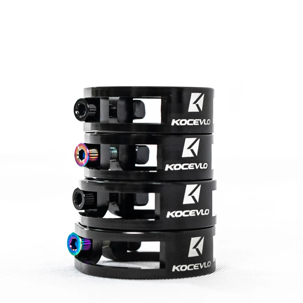 KOCEVLO Seatpost Clamp 31.8/34.9mm Aluminium alloy Seat Tube Clamp ultralight 8g Titanium Screw