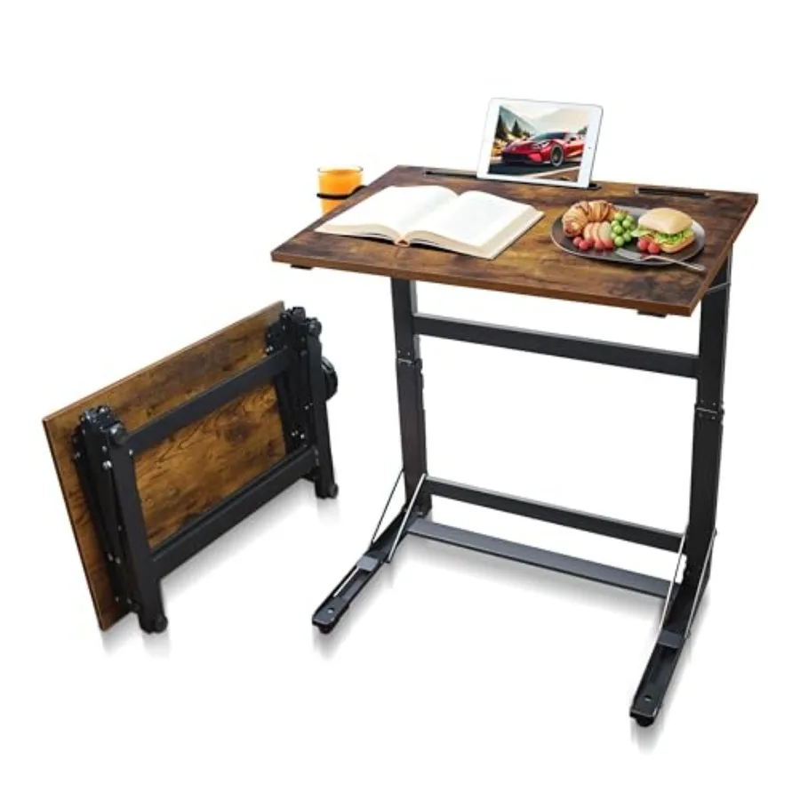 

Couch Table Tray - Foldable TV Dinner Tray for Living Room, Steel Frame with Matte Black Finish, Extra-Wide 16 Surface, No Asse