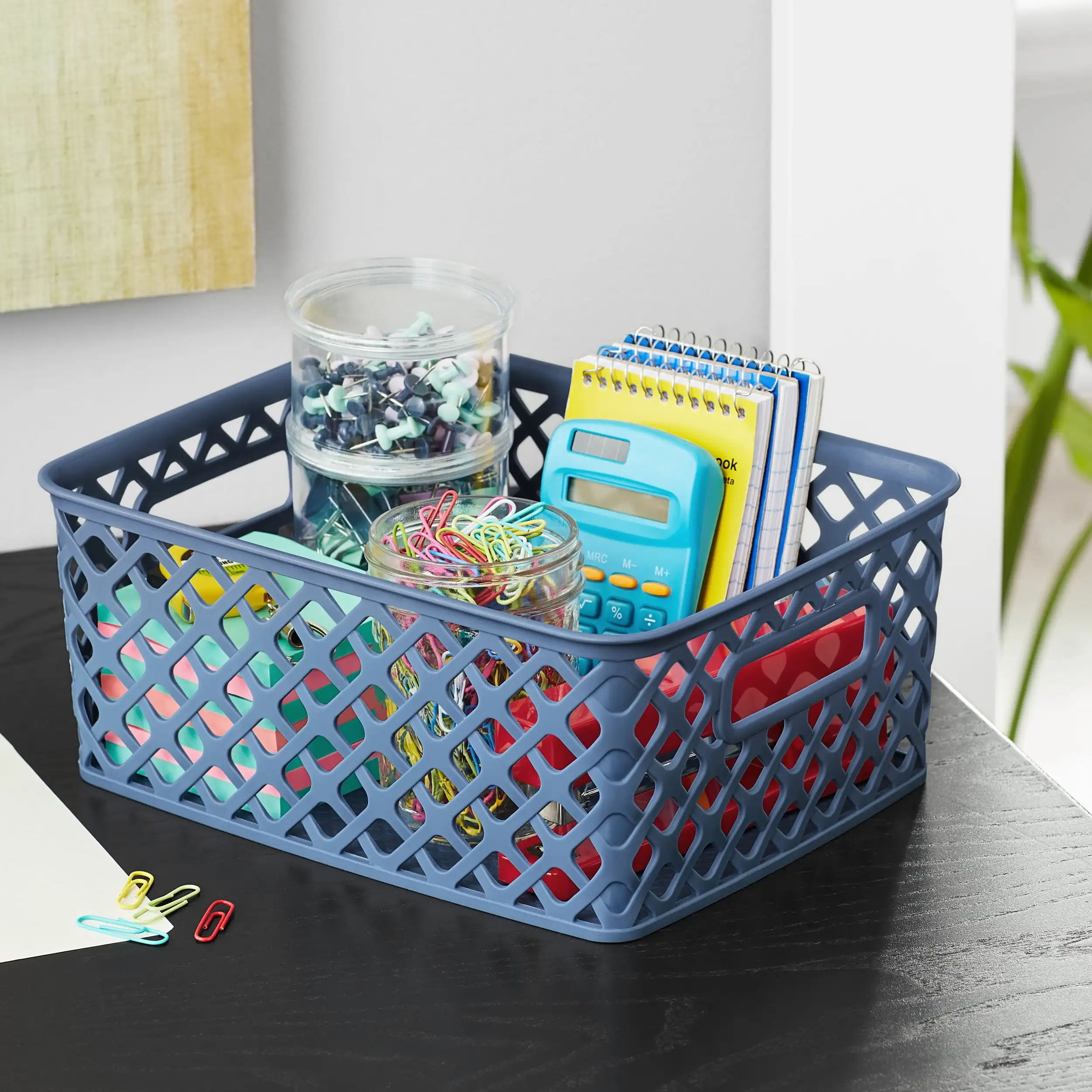 (6 Pack) Small Blue Decorative Storage Basket