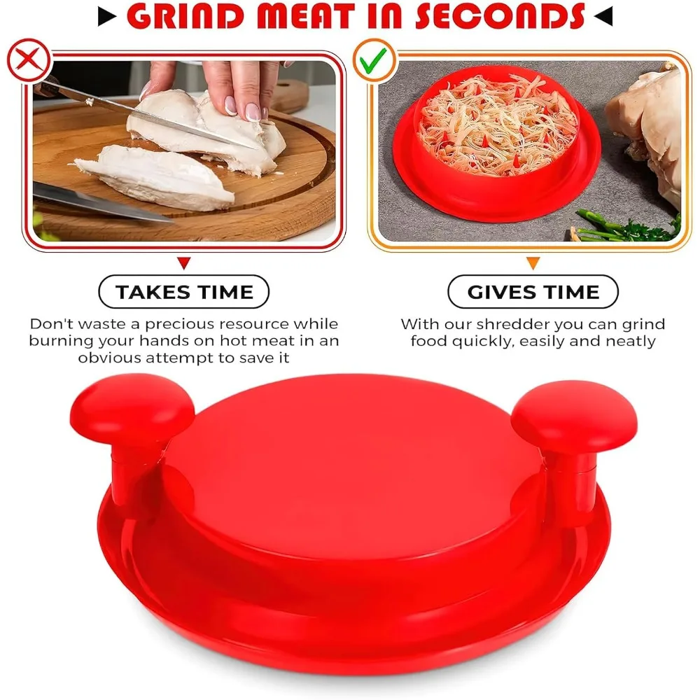 آلة تقطيع اللحوم اليدوية، قاعدة غير قابلة للانزلاق، أداة مطحنة الدجاج سهلة الإمساك، مناسبة لأدوات المطبخ لحم الخنزير ولحم البقر #4