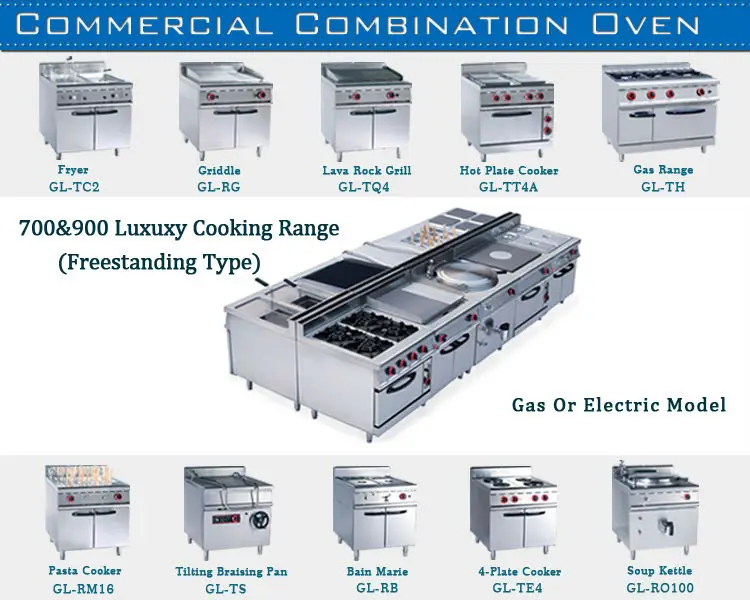 Commercial 700 900 Series Gas Range With 4-Burner Electric Oven Factory Supply