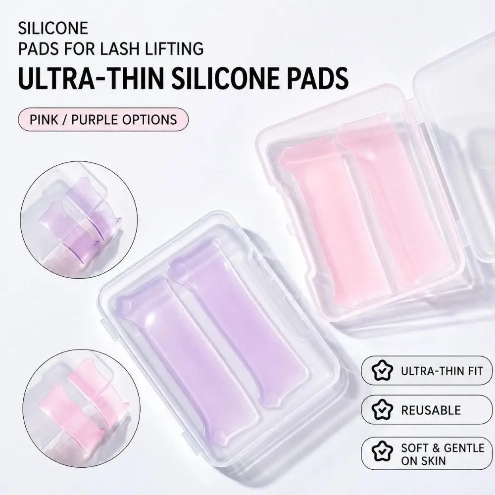 1 Pair Silicone Heart-shaped Eyelash Curling Pads Ultra Thin Reusable Eyelash Perm Curler Self-Adhesive Eyelash Curling Tools