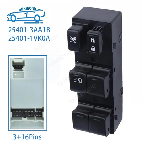 25401-3AA1B para Nissan Versa Note 2012 2013 2014 2015 2016 2017 2018 2019 interruptor de ventana eléctrico de coche botón de Control elevador
