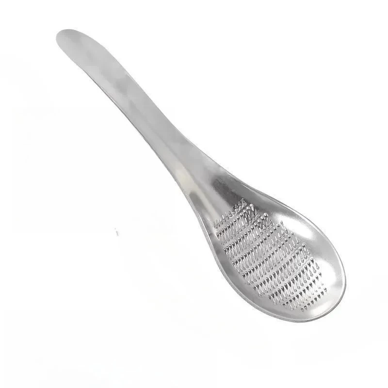 New! hot selling high quality For Kitchen Stainless Steel Garlic Ginger Fruits Root Vegetable Grater Grinder Spoon