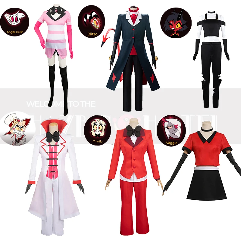 Anime Hazzbin Cosplay Lucifer Hotel Charlie Morningstar Costume Hazubin Vaggie Blitzo Angel Dust Cosplay Clothes Halloween Party