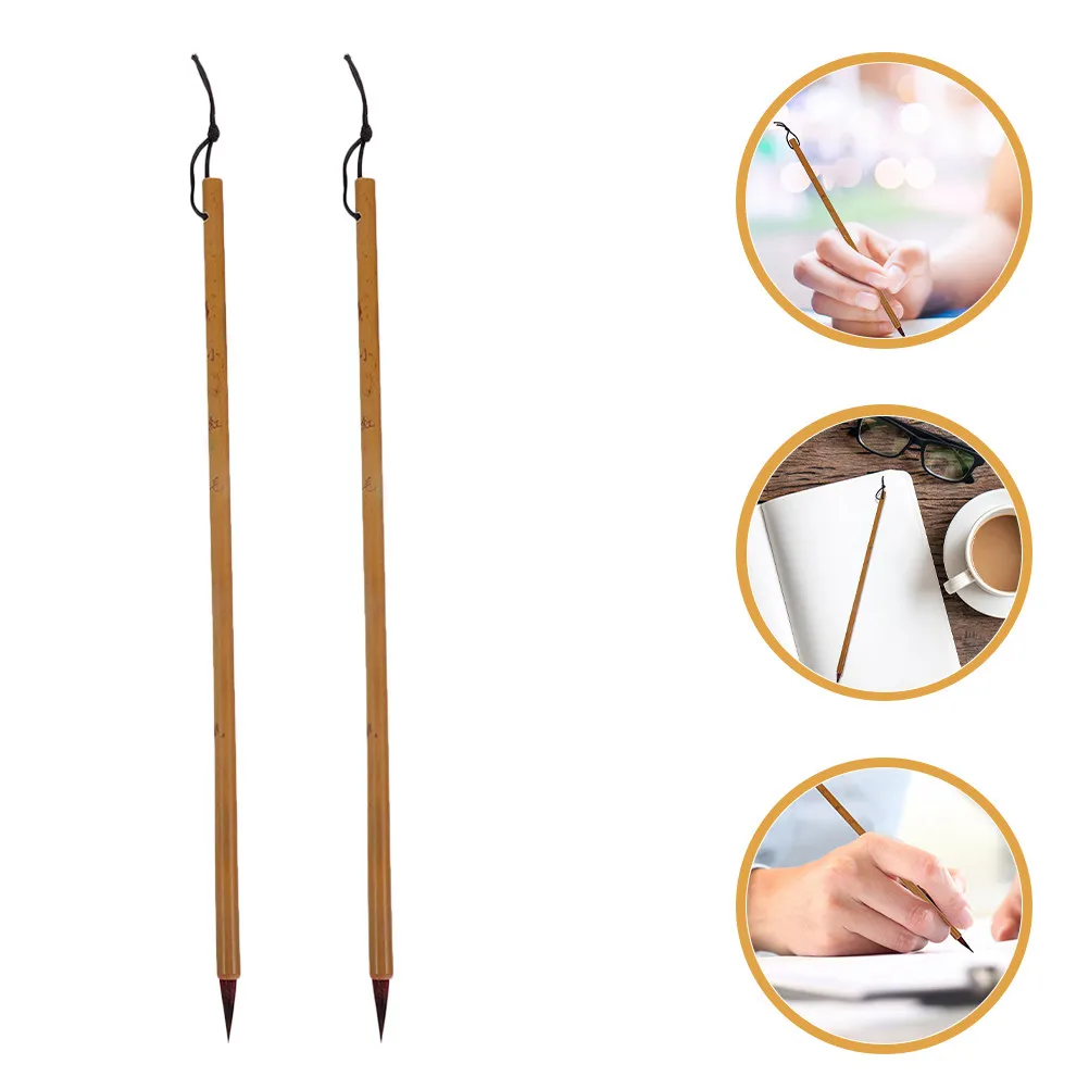 

2Pcs Chinese Calligraphy Brush Pens Traditional Writing Brush Set for Landscape Painting Ink Art Stationery Gift for Students