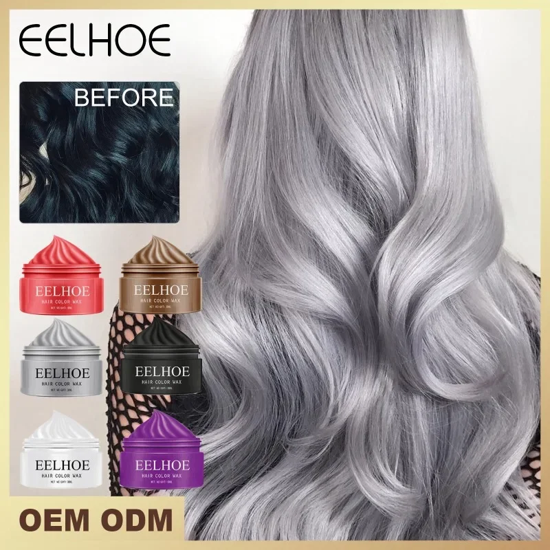 Heallor-pomada de cera de Color para el cabello, pomada desechable de Color plateado, gris abuela, crema de Gel fuerte, palo de cera, pomada para el cabello