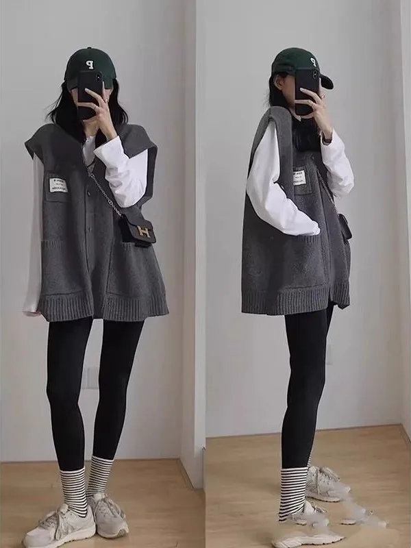 

Очень большой ретро-кардиган в гонконгском стиле, свободный, универсальный, модный, весенне-осенний, 300 Pou