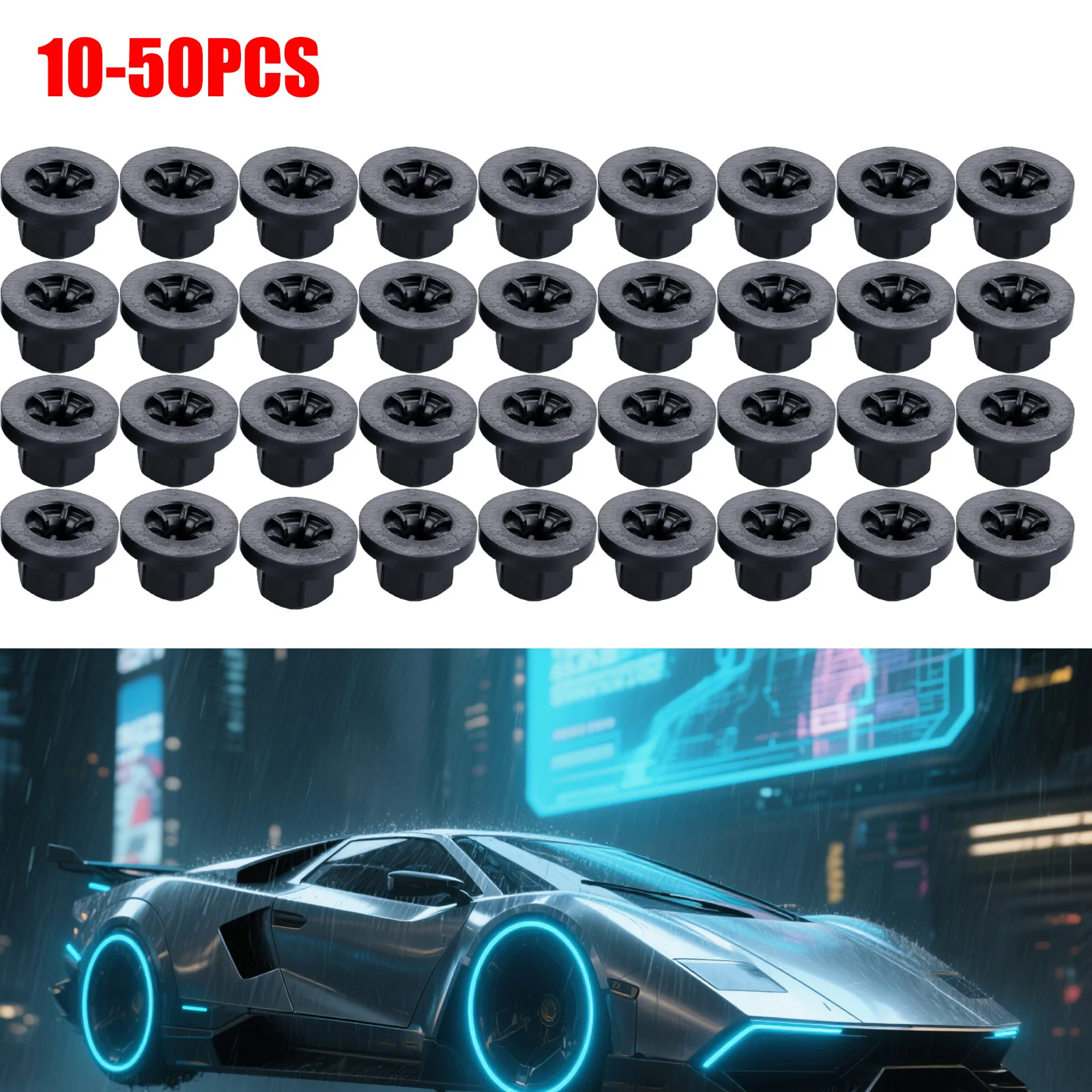 

10-50 шт. внешние пластиковые зажимы для кузова, нейлоновая фланцевая гайка 10 мм, шестигранная, подходит для Mercedes BMW 1995-2001 7 Series 738 740 750