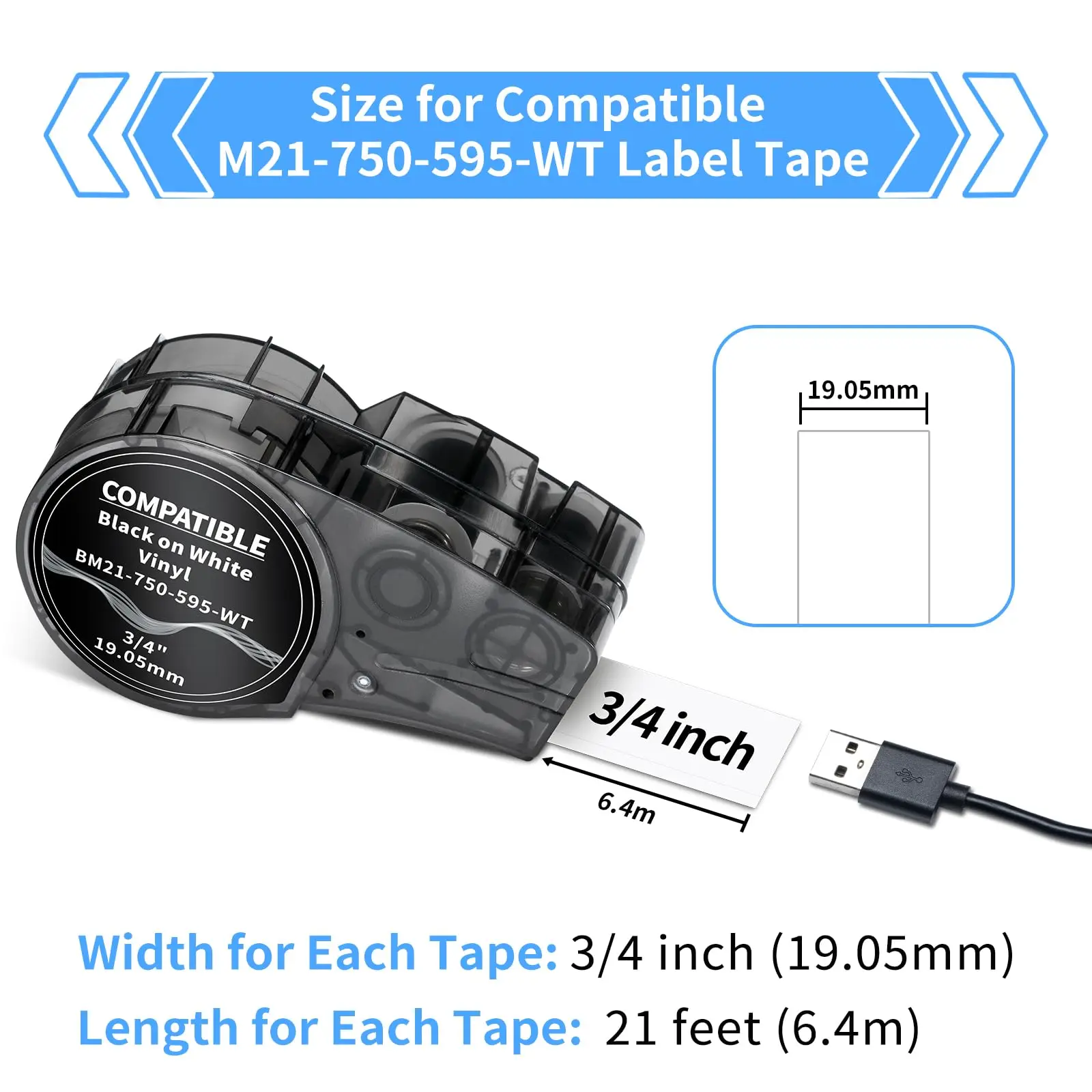 Imagem -03 - All-weather Vinyl White Label Tape Fita de Etiqueta Compatível Alta Adesão para Laboratório Interno e Externo M21750595-wt 1100 Pcs