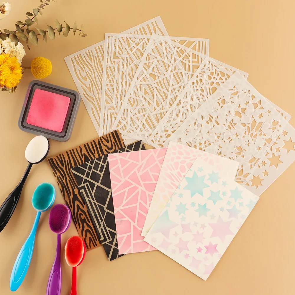 2024 New 6*6 Inch Plastic Stencil for Diy Craft Making Background Greeting Card Paper Scrapbooking No Metal Cutting Dies Stamps