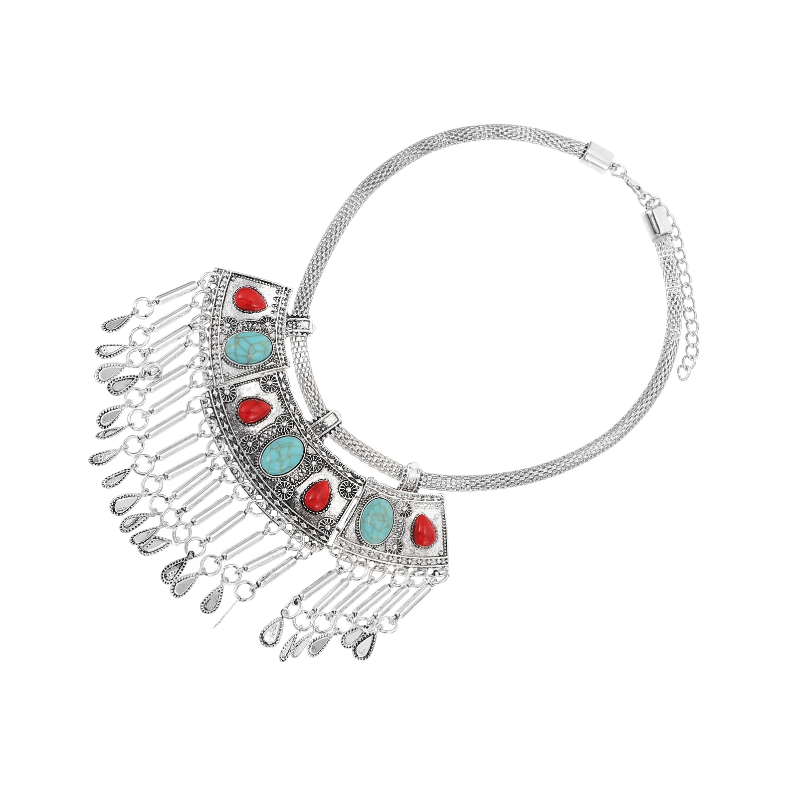 

1Pc Unique Waterfall Crystal Tassel Necklace Ethnic Style Women Jewelry Decoration