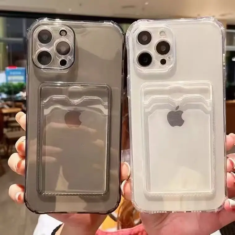 Transparente Kartenhalterhülle für iPhone 17 Pro Max Hülle iPhone 16 15 Pro Max 13 14 12 11 6 7 8 Plus SE 16e Wallet Bag Cover – Detail 2
