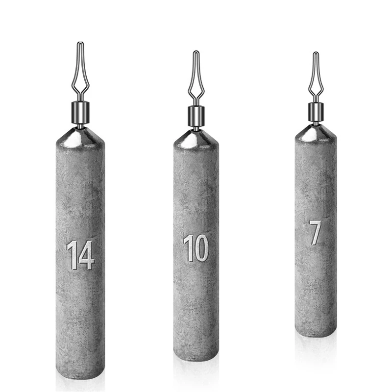 10 Stück Angelbleie - 3,5g/5g/7g/10g/14g/20g Drop-Shot-Gewichte & Pencil-Sinker Angelgewichte Bleigewichte Angelzubehör