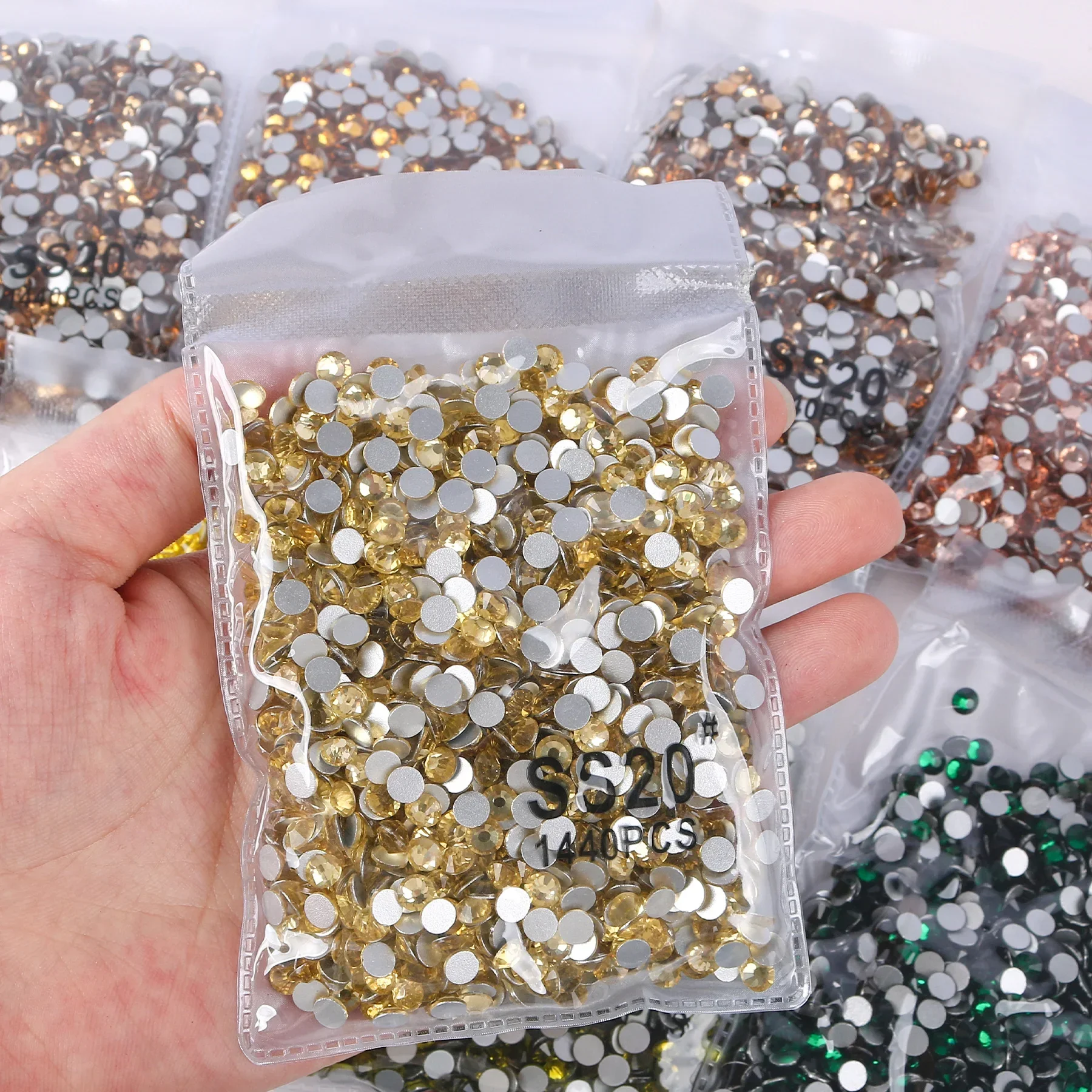 Multi Colors Crystal AB SS3-SS30 Non Hot Fix Rhinestone Flat Back Strass Nail Glitters Garment Stone For Nail Charms Dress