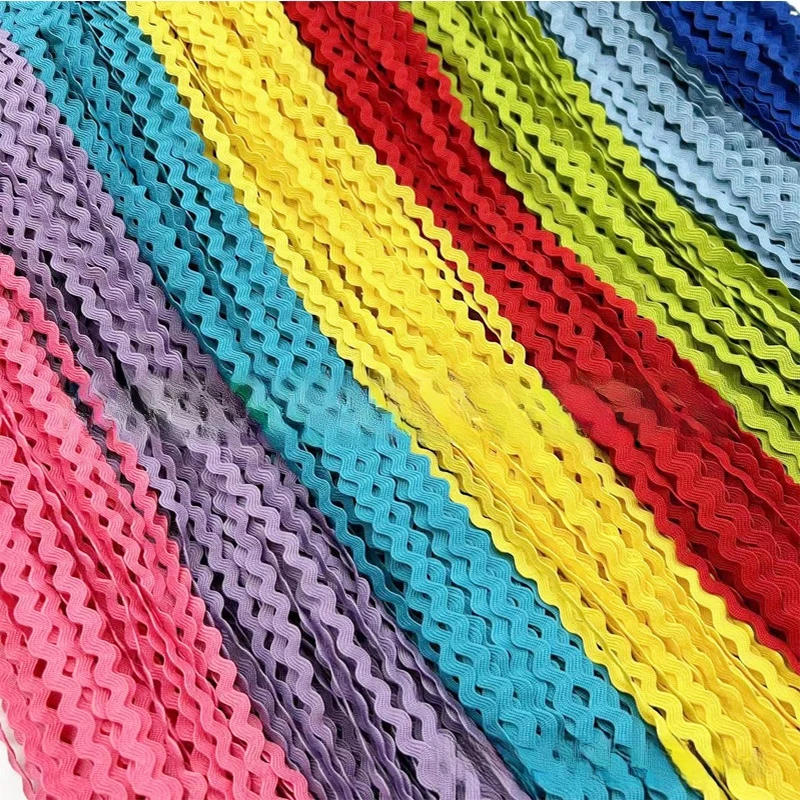 

50Yards 5mm Ric Rac Zig Zag Lace Wave Bending Fringe Trim Ribbon DIY Sewing Accessories Band Christmas Wedding Decoration