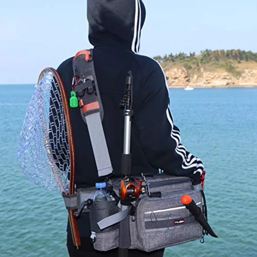 Sling Fishing Tackle Bag - Outdoor Tackle Box - Water-Resistant Waist Bag Cross Body Fly Fishing Sling Pack